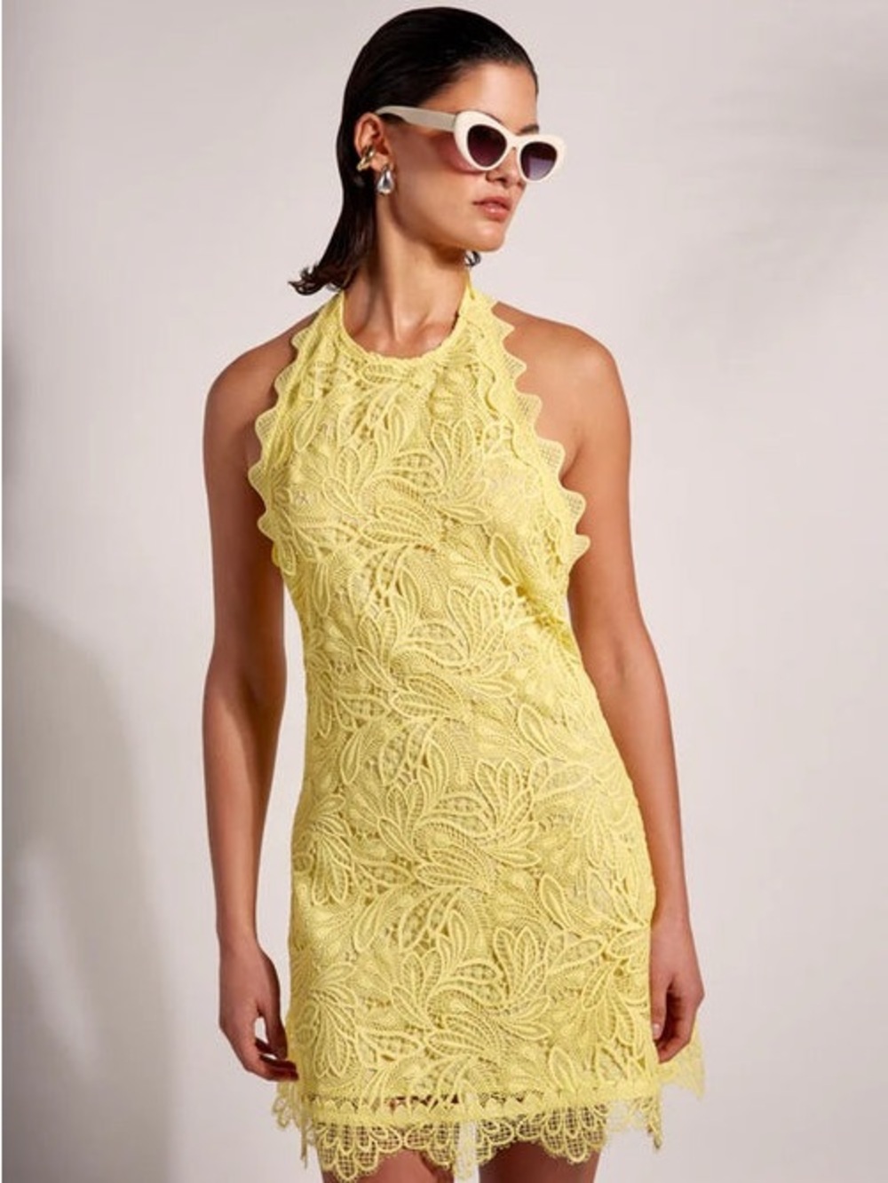 Waimari Canaria Lace Halter Mini Dress